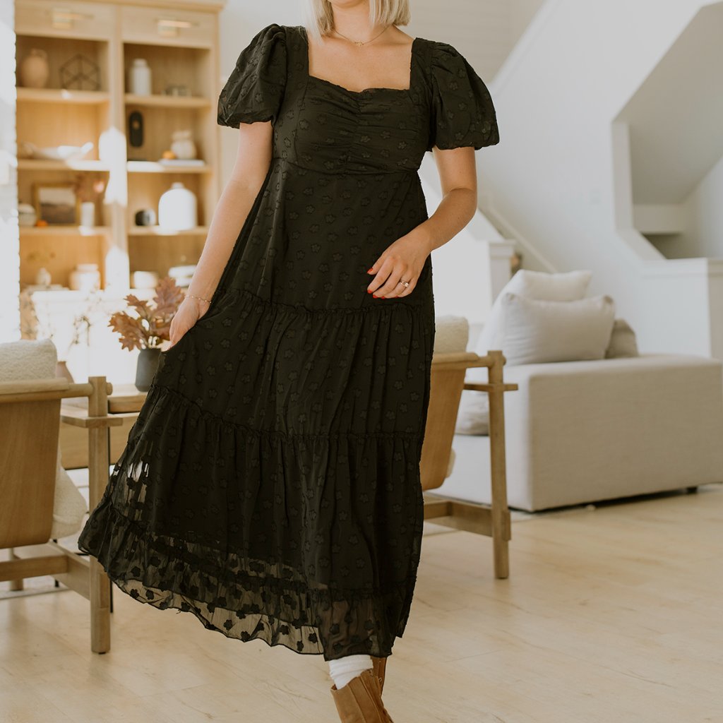 Brand New Swiss Dot Square Neck Dress